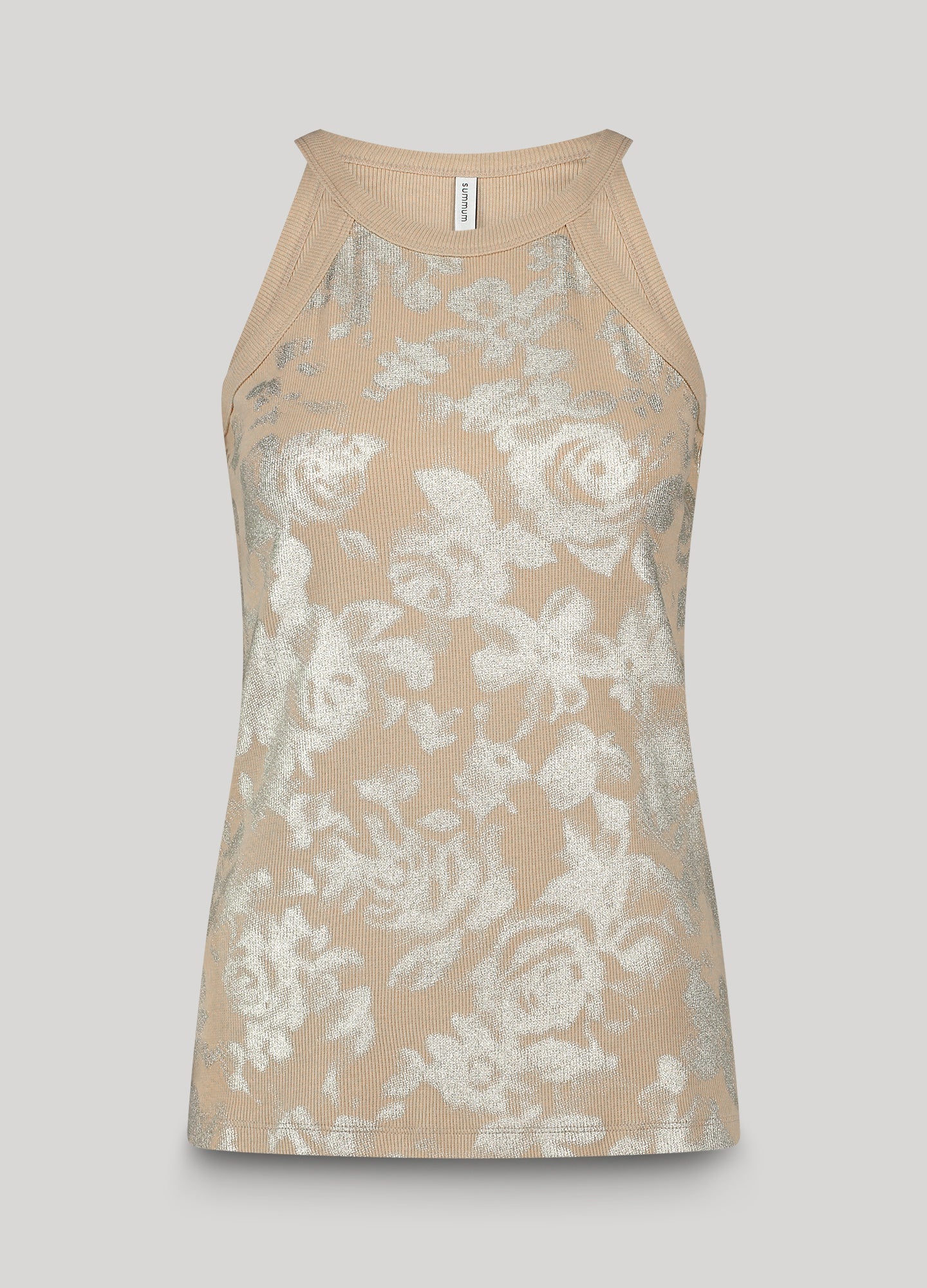 Summum Printed Rib Halter Top