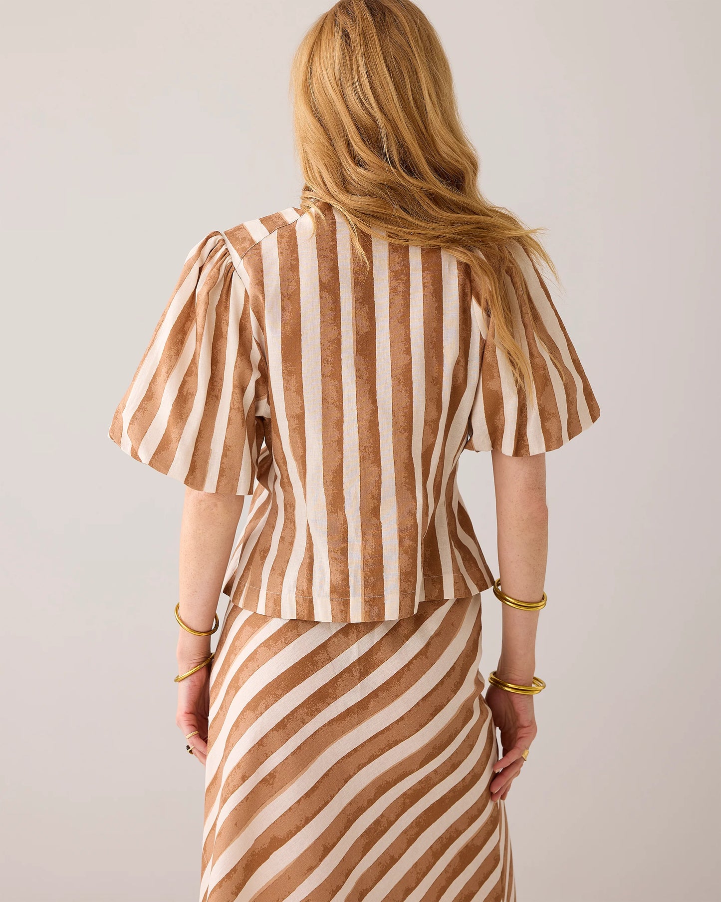 Summum Linen-Blend Stripe Blouse Jacket