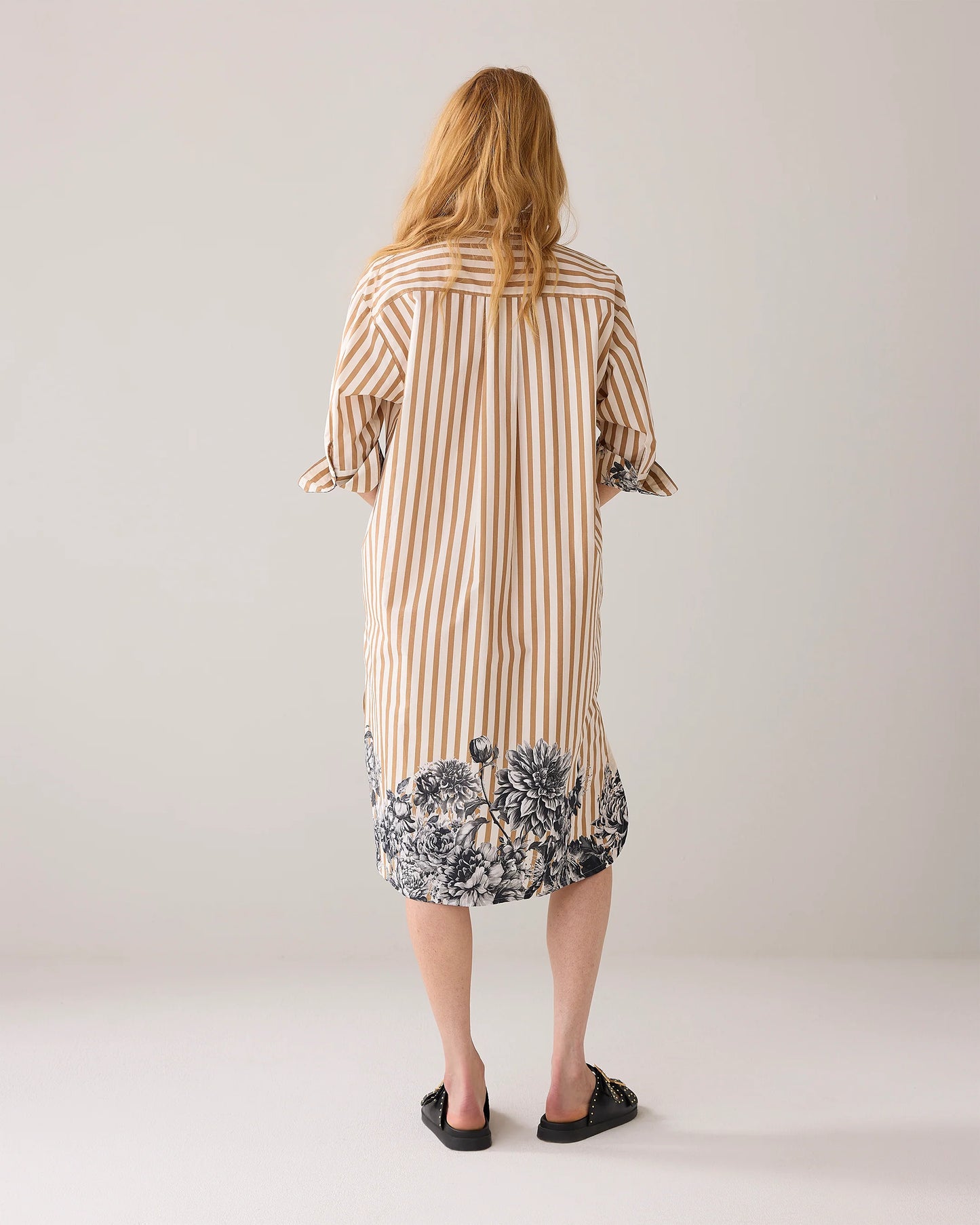 Summum Long Shirt Dress with Floral Detail