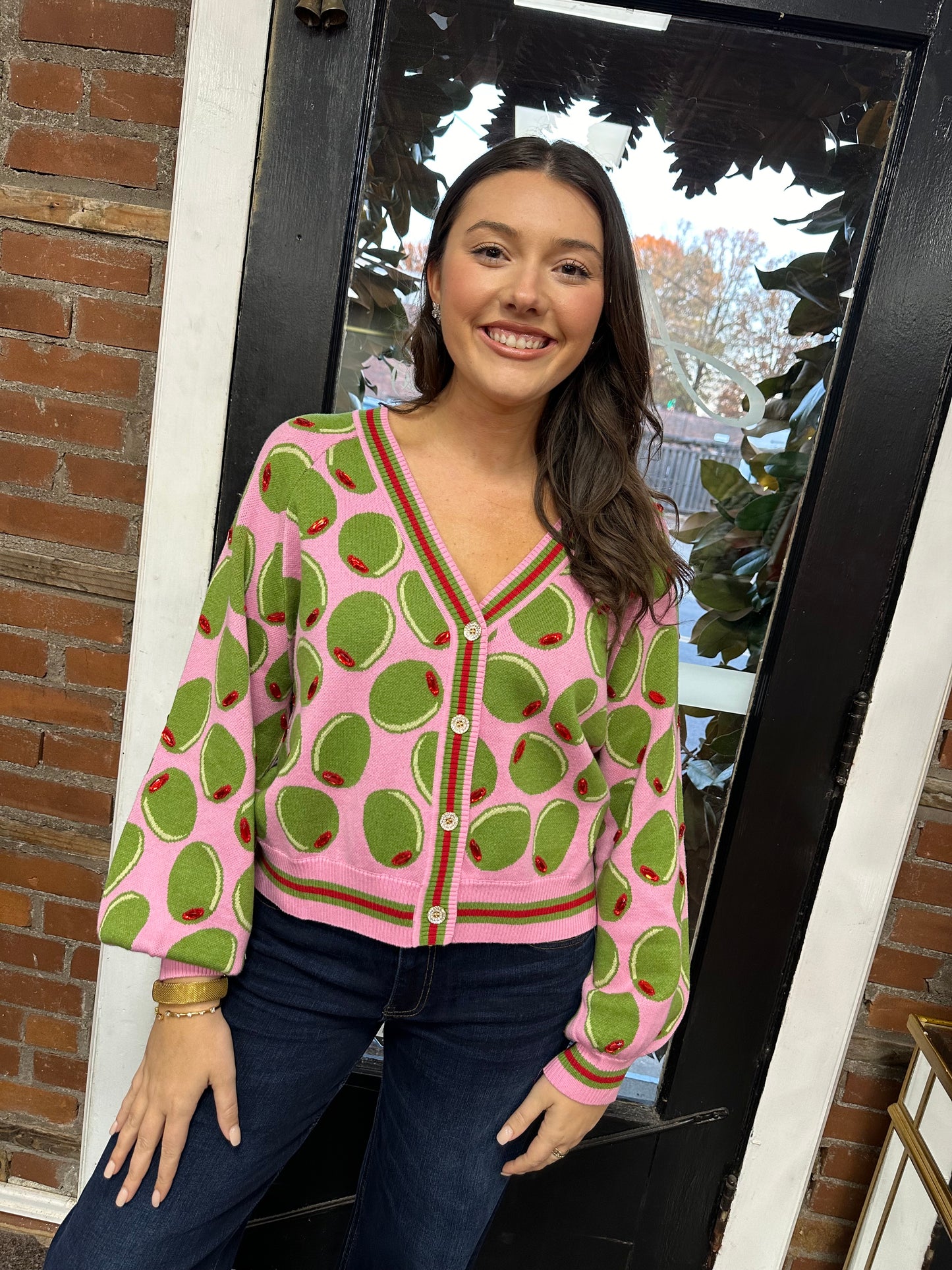 Queen of Sparkles Pink Olive Cardigan