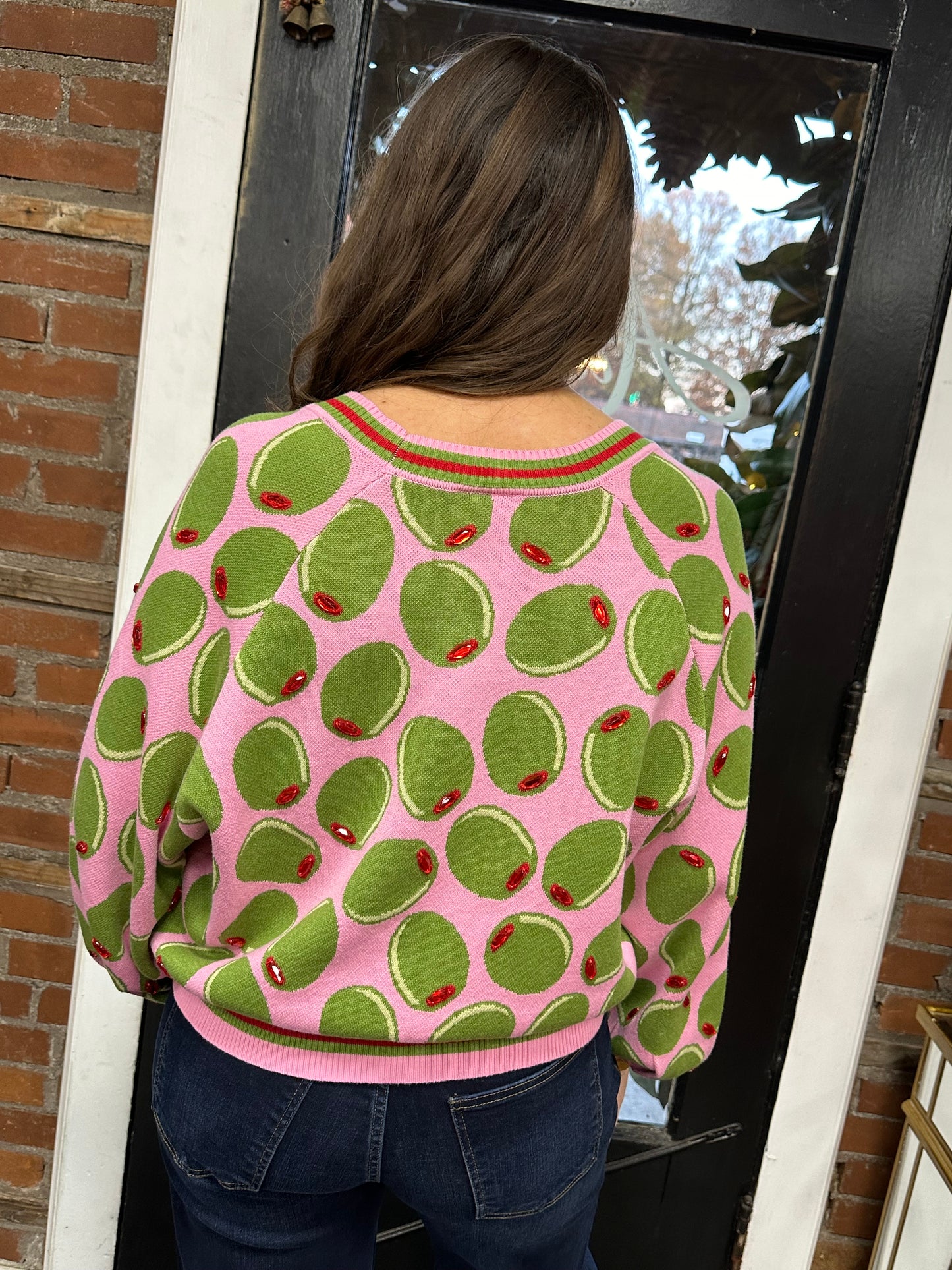 Queen of Sparkles Pink Olive Cardigan