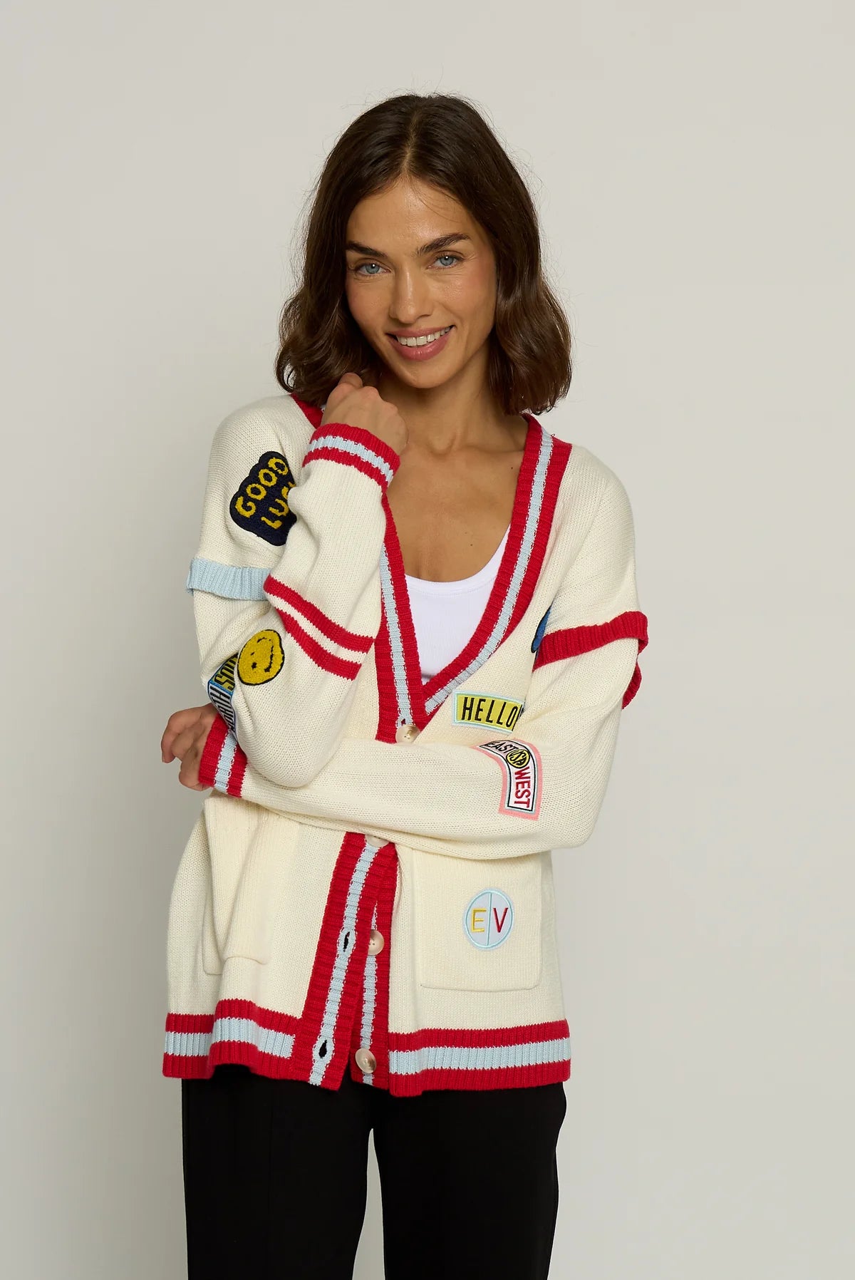 Central Park West Varsity Patch Cardigan