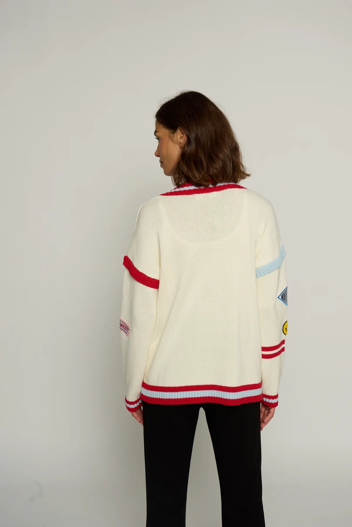 Central Park West Varsity Patch Cardigan