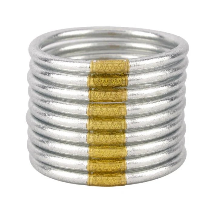 BuDhaGirl Silver Bangles Set of 9