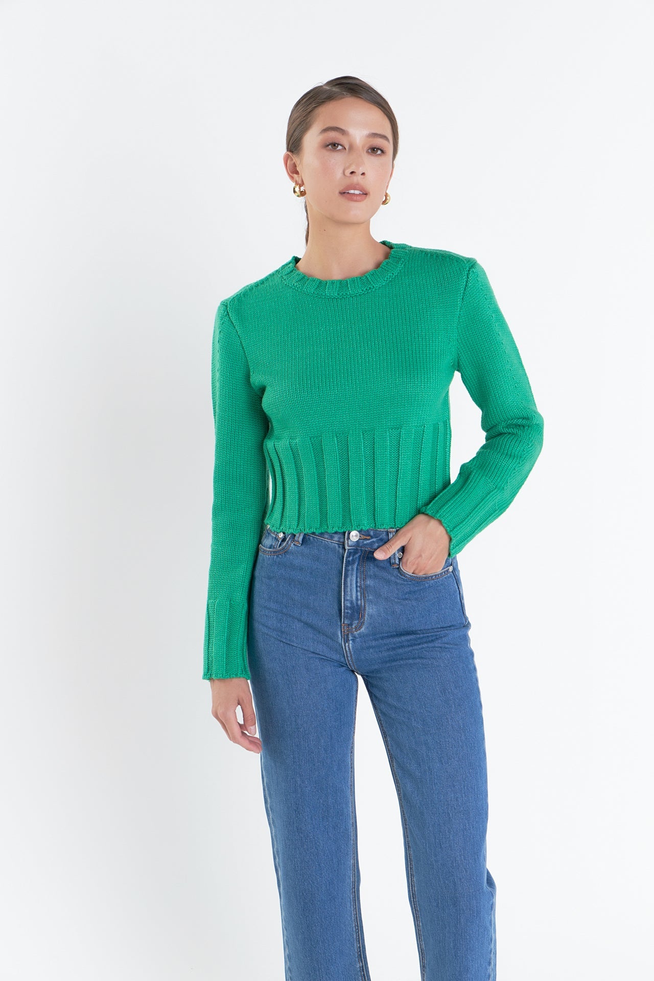 English Factory Green Crewneck Sweater