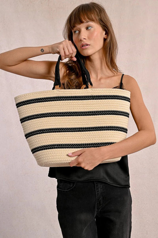 Molly Bracken Off-White Woven Bag