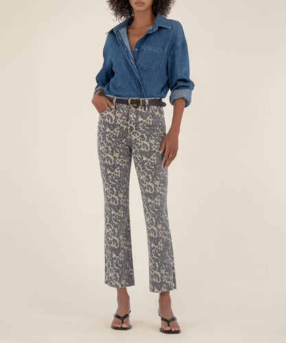 KUT Kelsey HR Ankle Flare Tan/Brown Jeans