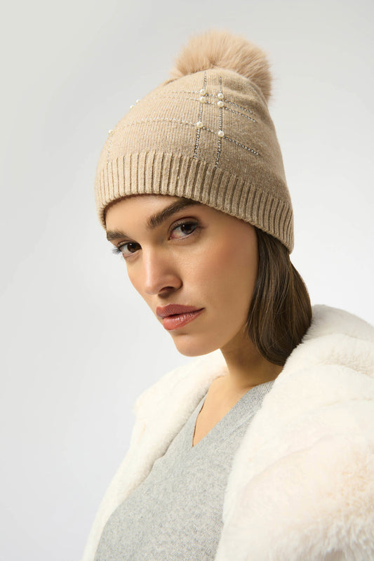 Joseph Ribkoff Faux Fur Pompom Hat 253969