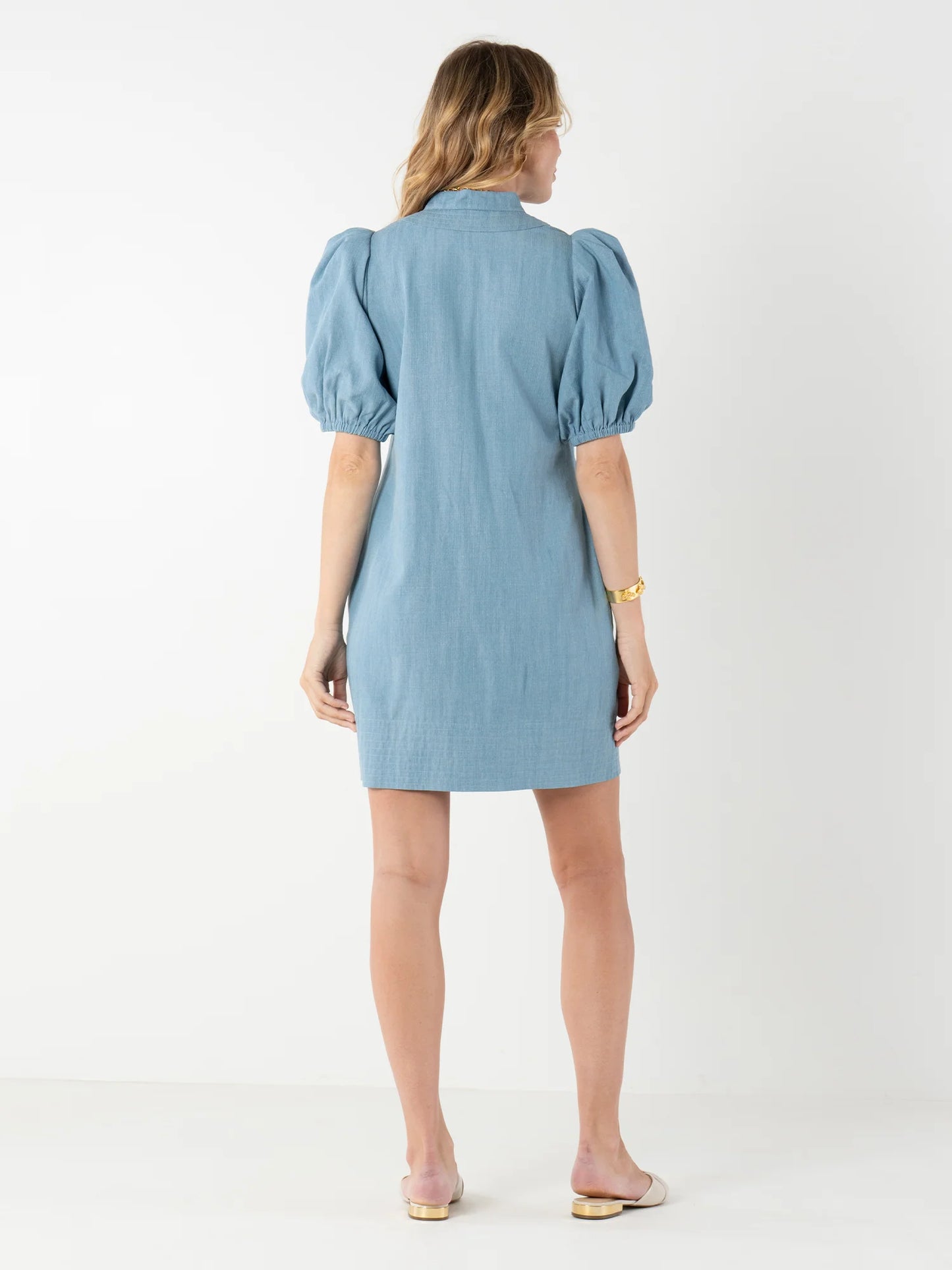 Emily McCarthy Hampton Mini Chambray Dress