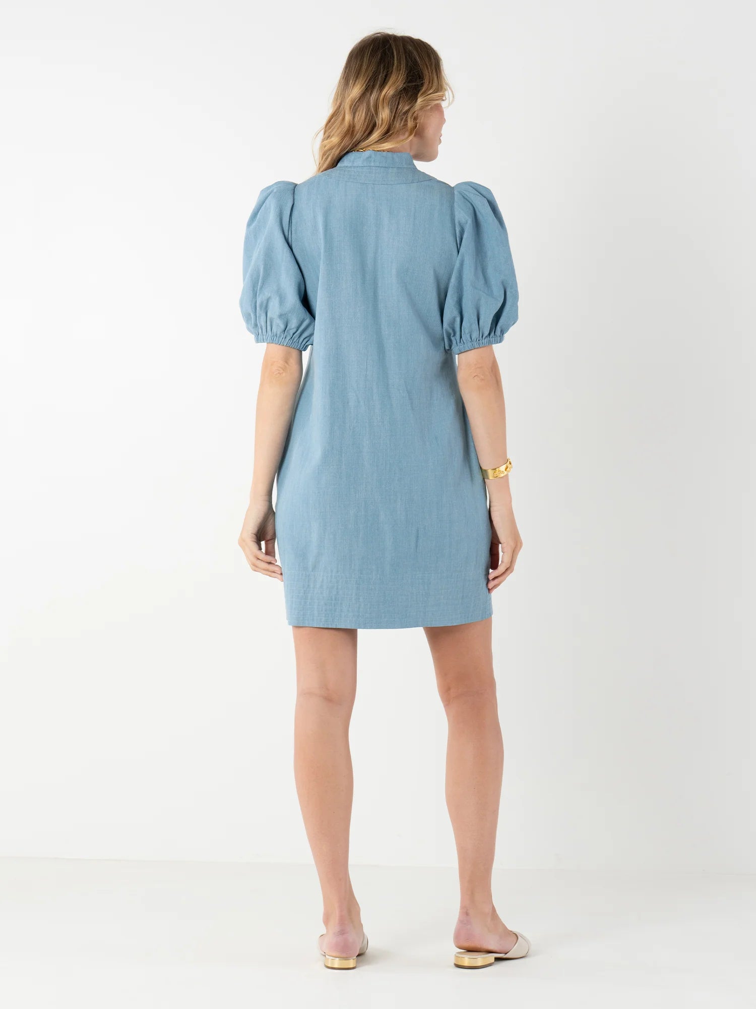 Emily McCarthy Hampton Mini Chambray Dress