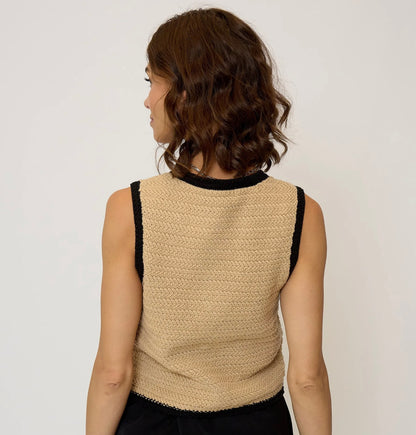 Central Park West Rose Scalloped Edge Tank