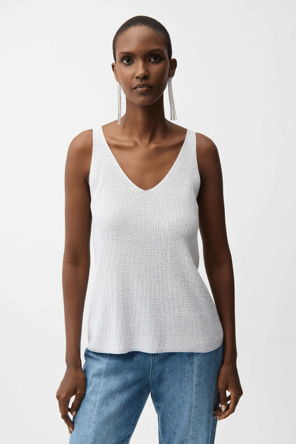 Joseph Ribkoff Metallic Knitted Camisole w/Rhinestones 252915S26