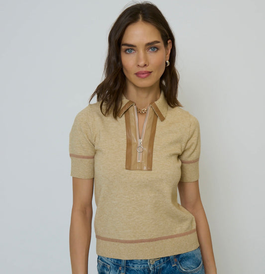 Central Park West Atlast Vegan Leather Polo