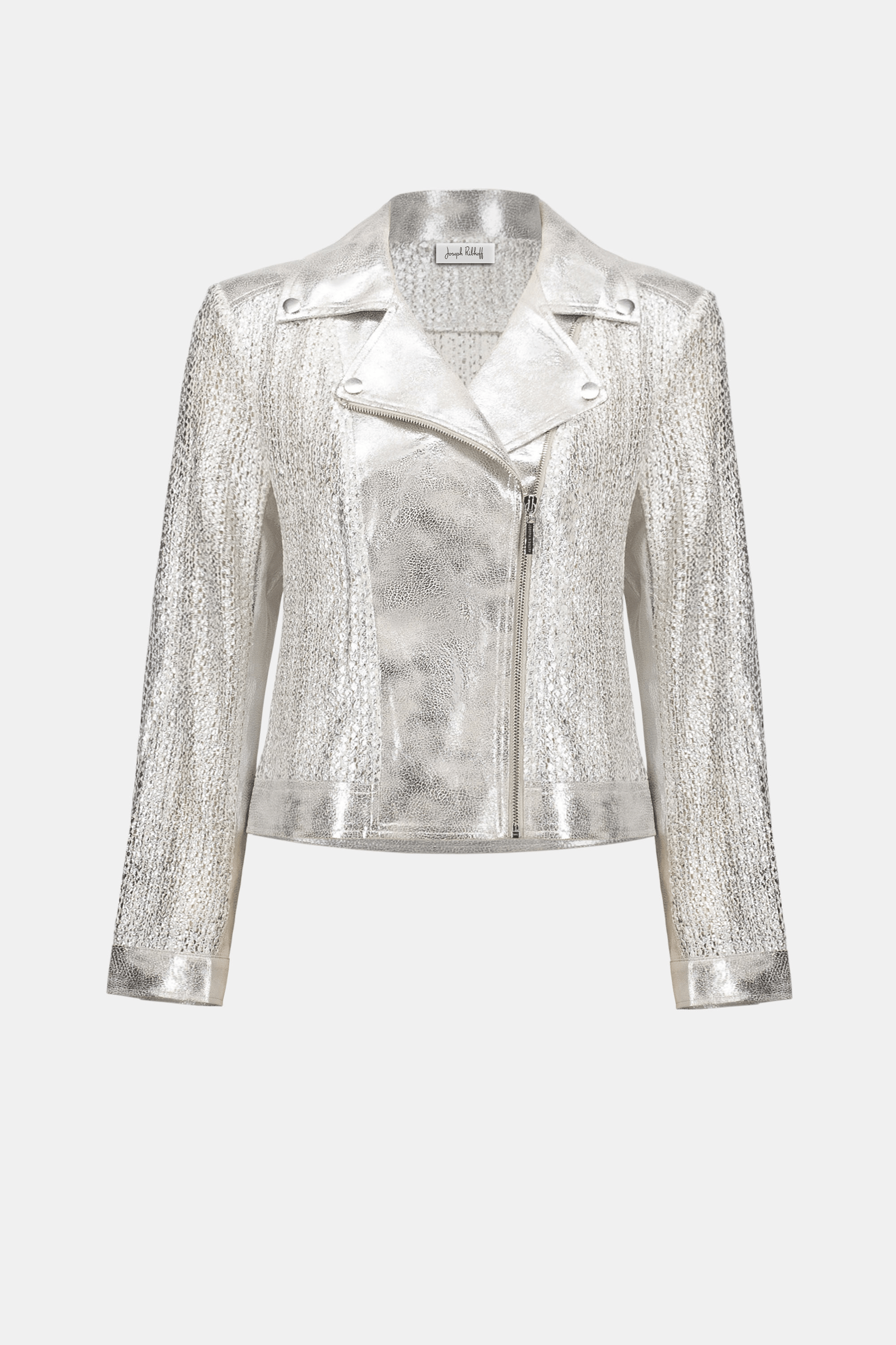 Joseph Ribkoff Faux Suede Foiled Knit Moto Jacket 262902