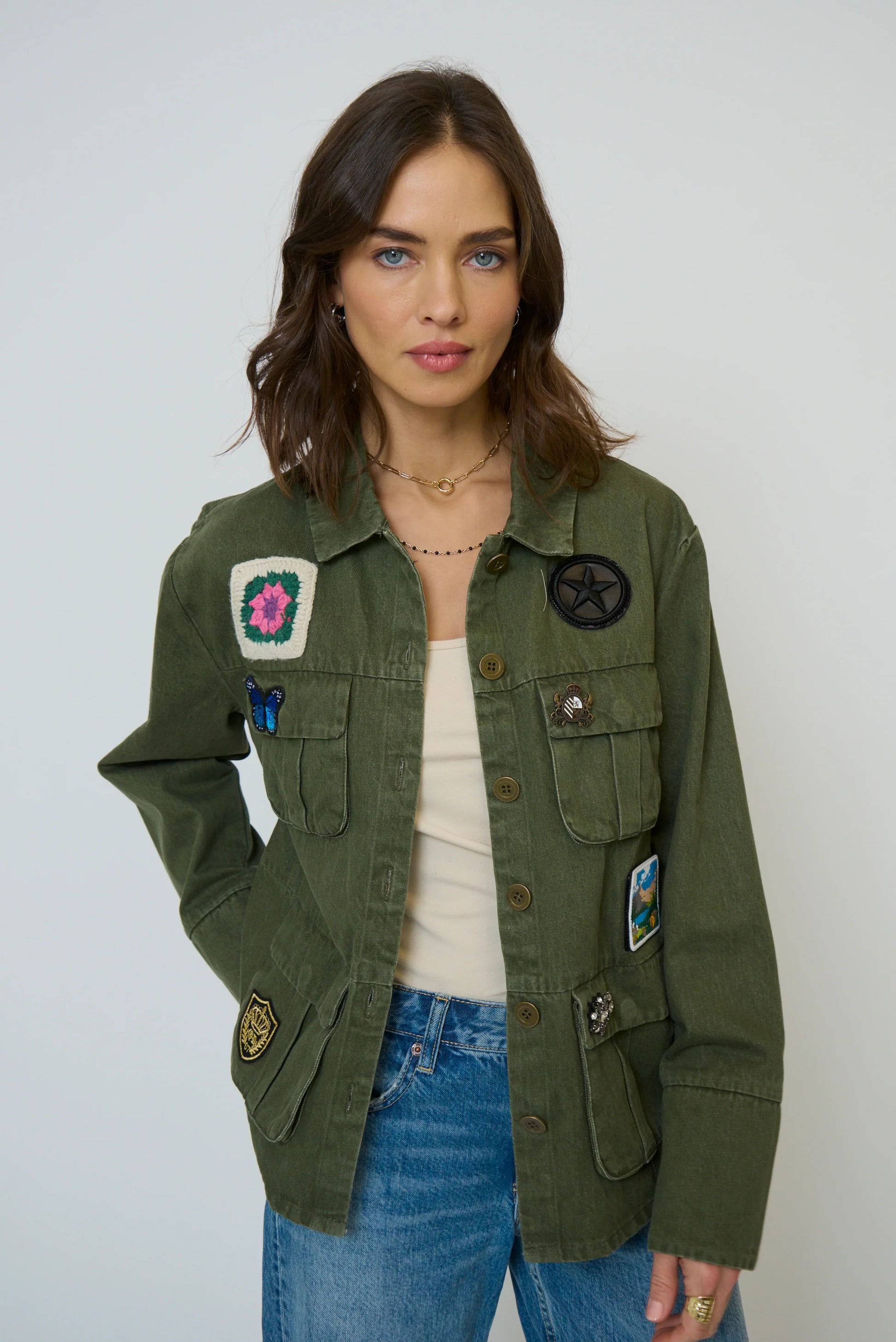 Central Park West Brady Patch Shacket
