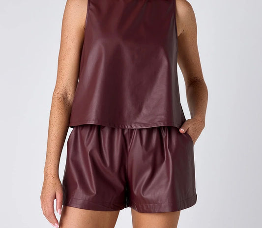 Crosby Cailin Vegan Leather Shorts