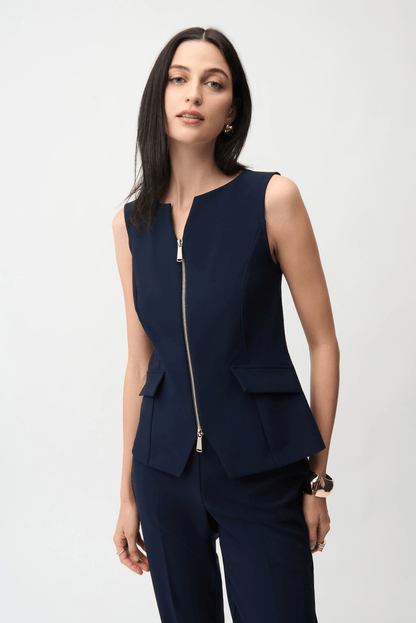 Joseph Ribkoff Lux Twill Fitted Vest w/Front Zipper 261054