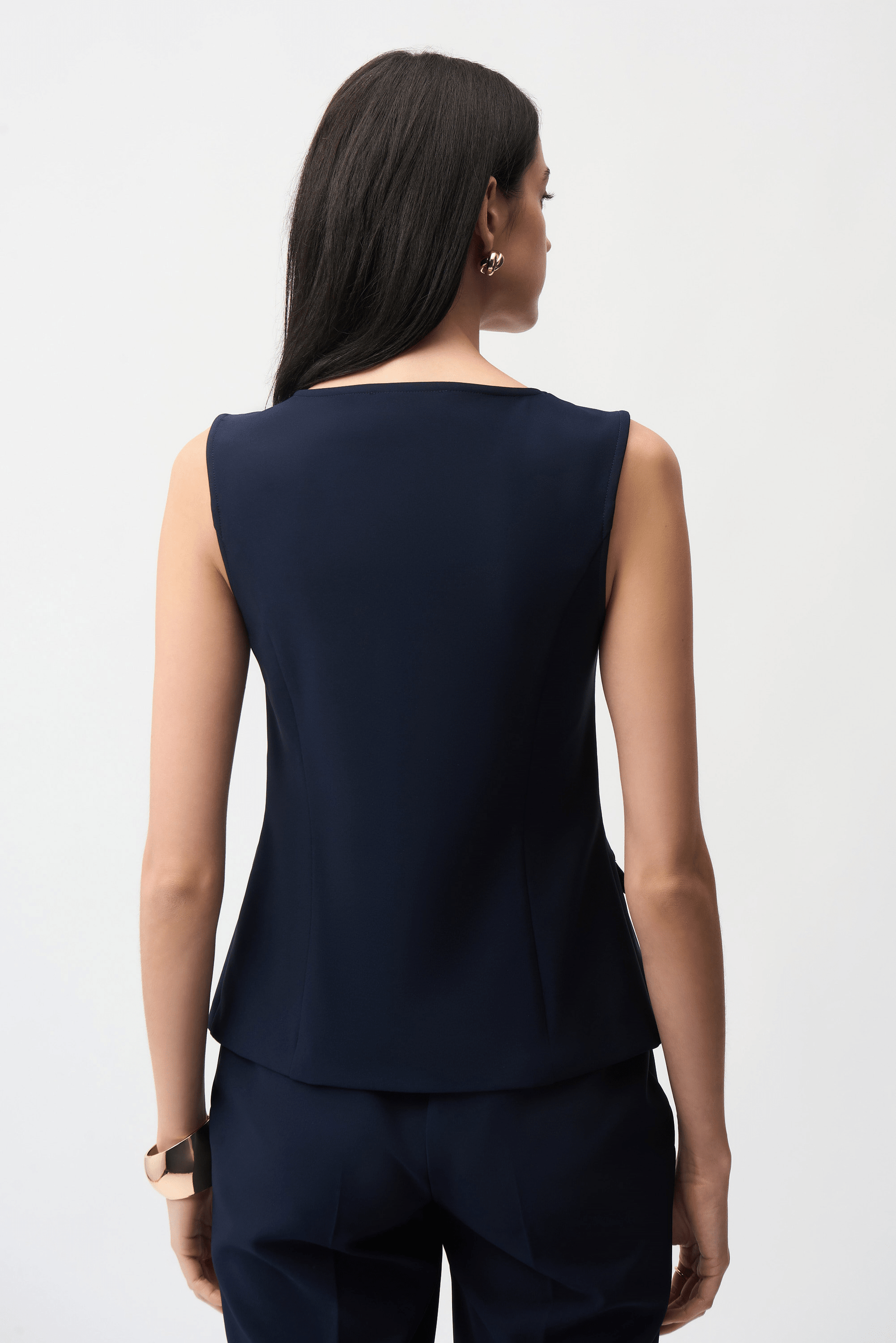 Joseph Ribkoff Lux Twill Fitted Vest w/Front Zipper 261054