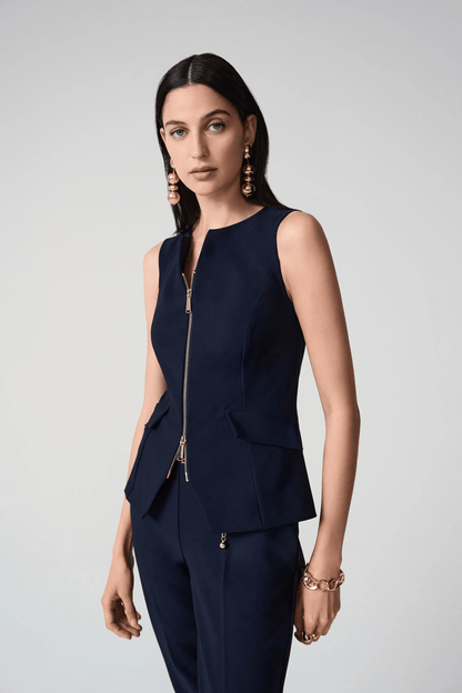 Joseph Ribkoff Lux Twill Fitted Vest w/Front Zipper 261054