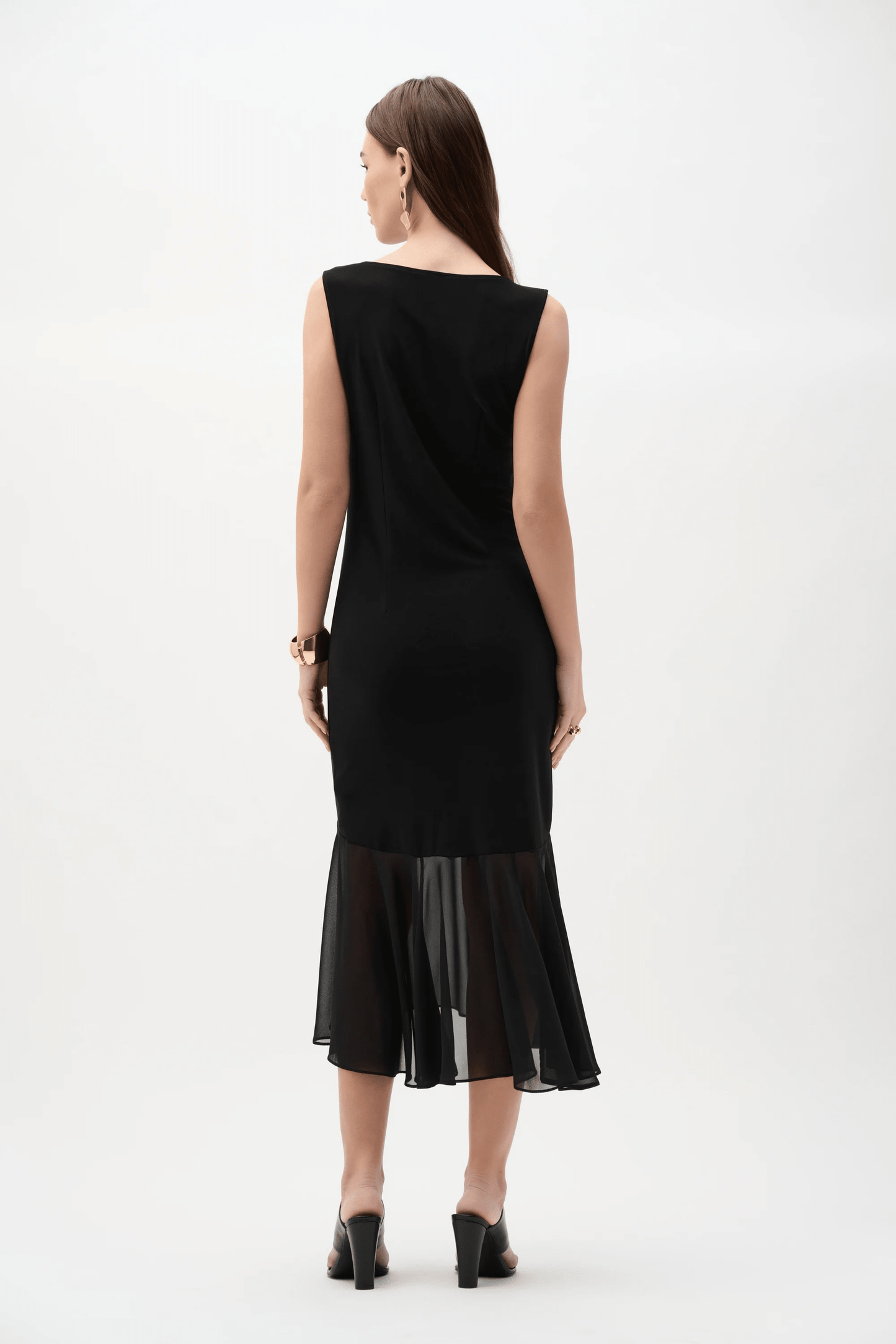 Joseph Ribkoff Silky Knit and Chiffon Flounce Dress 262035