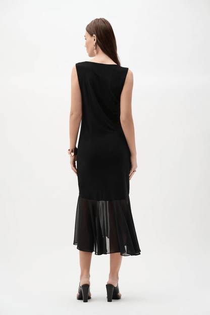 Joseph Ribkoff Silky Knit and Chiffon Flounce Dress 262035