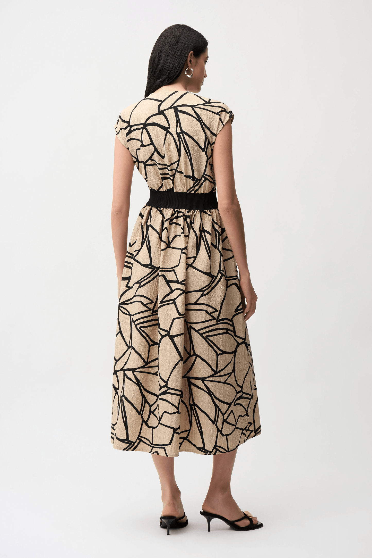 Joseph Ribkoff Seersucker Abstract Print Fit and Flare Dress 261163