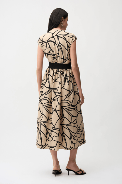Joseph Ribkoff Seersucker Abstract Print Fit and Flare Dress 261163