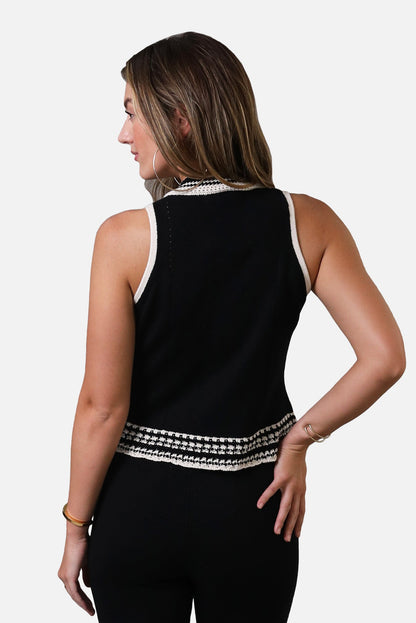 CPW Charli Crochet Edge Collared Top