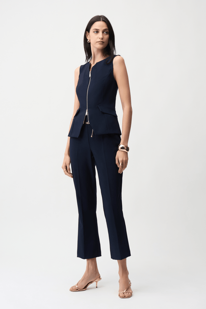 Joseph Ribkoff Lux Twill Pull-On Flare Pants with Chain Belt 261059