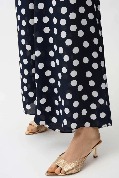 Joseph Ribkoff Georgette Dot Print Wide Leg Pants 261305