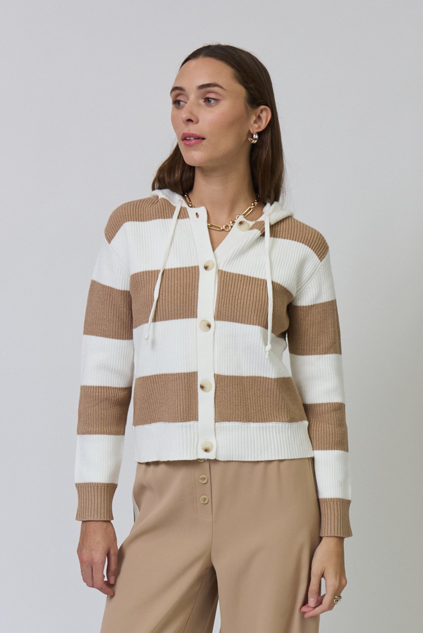 CPW Chloe Hooded Rugby Cardigan