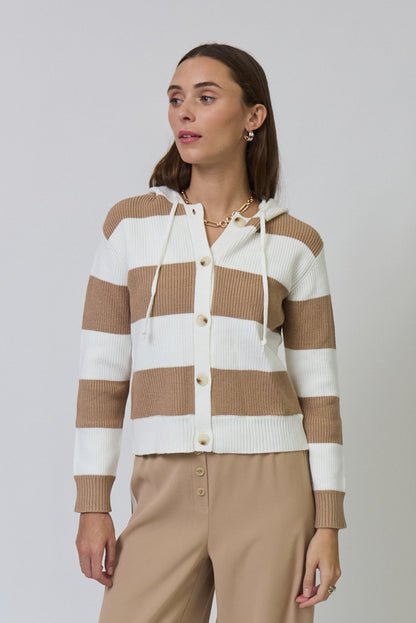 CPW Chloe Hooded Rugby Cardigan