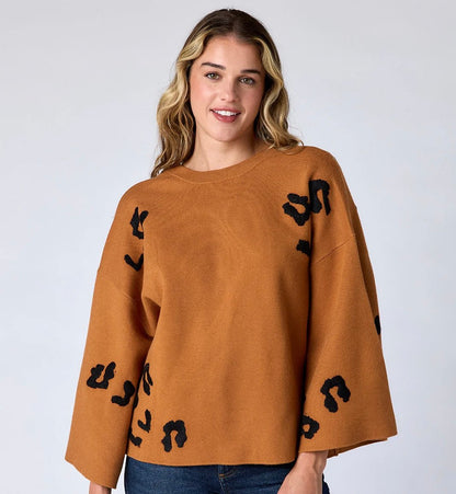 Crosby Esme Sweater Top Brown