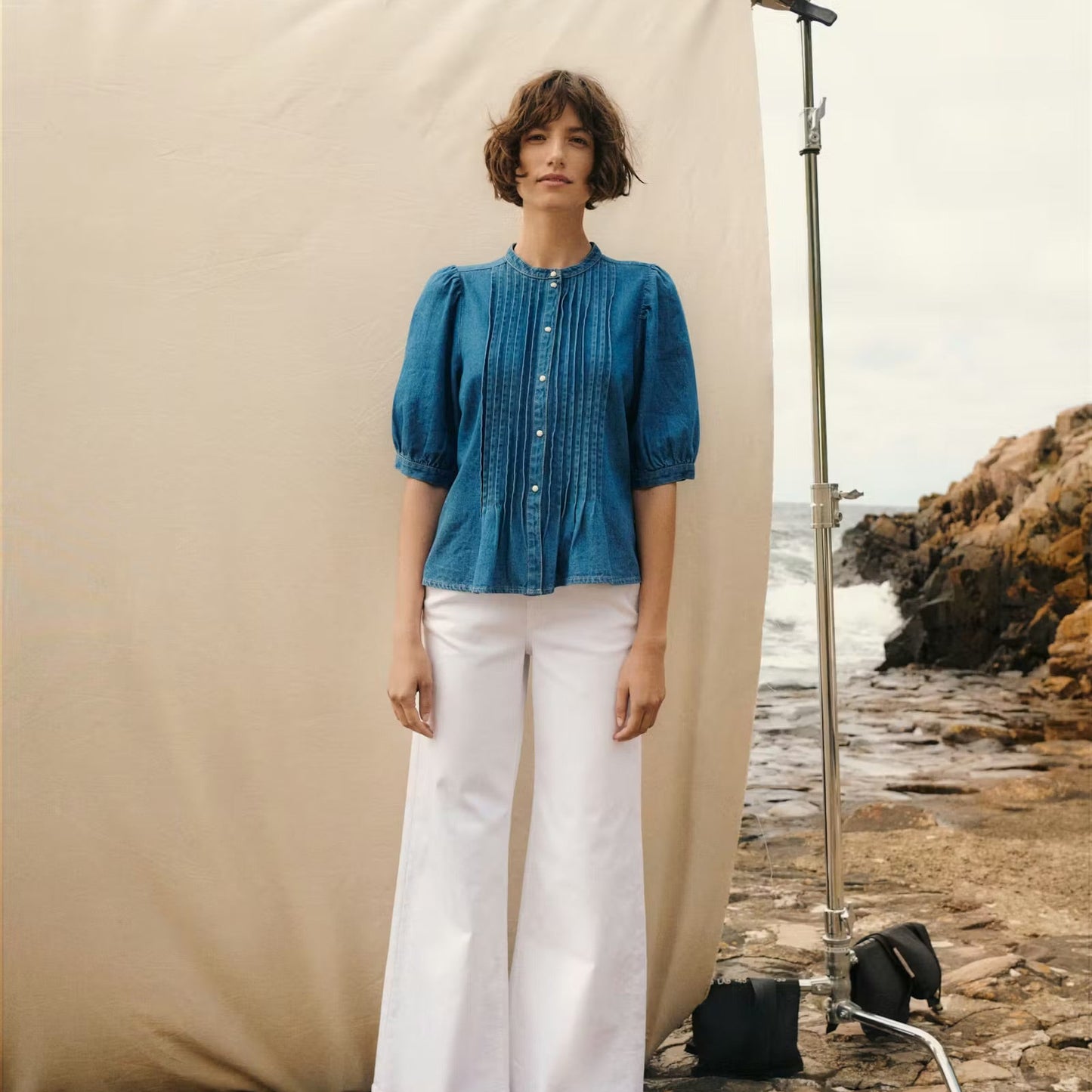 Part Two Alesia Denim Blouse