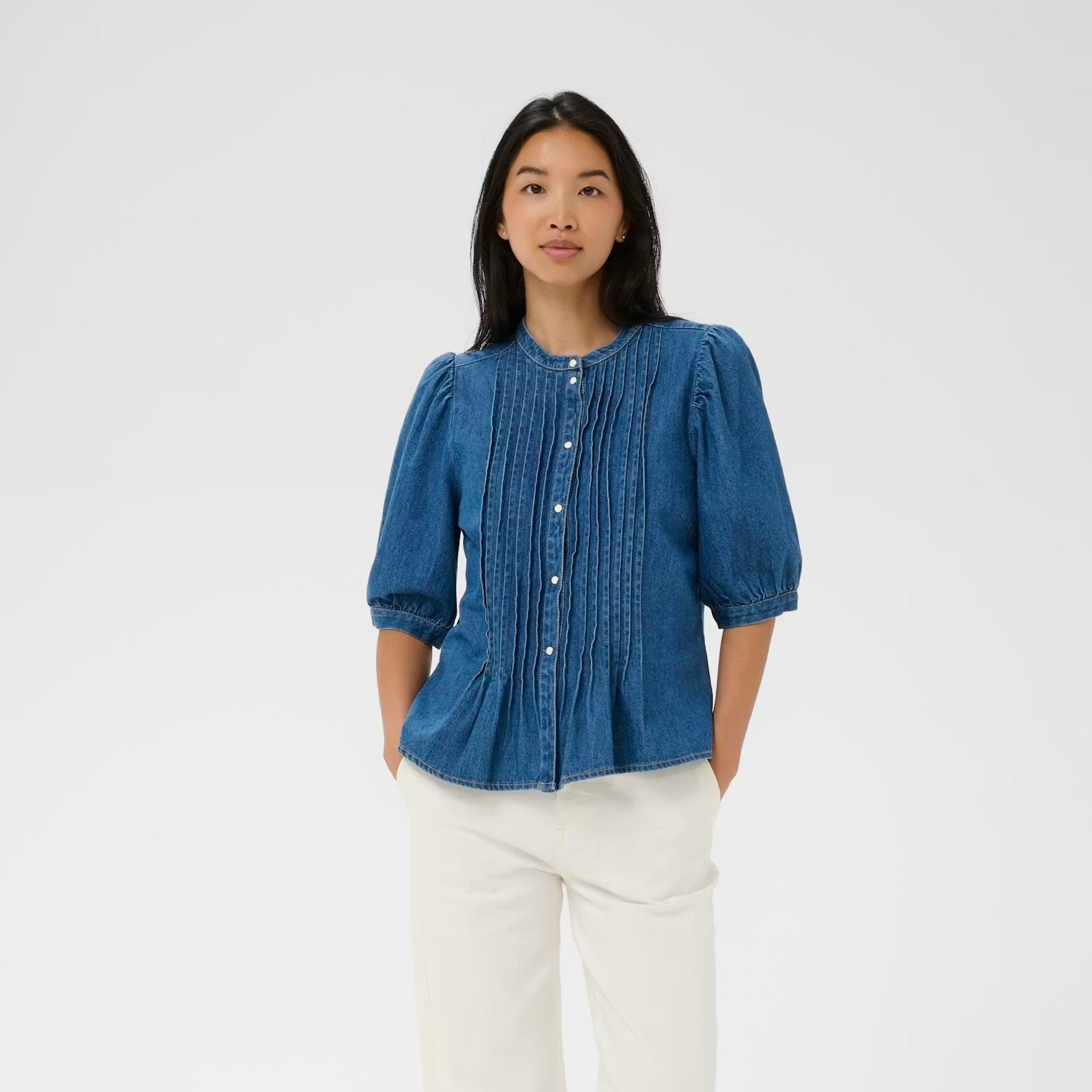 Part Two Alesia Denim Blouse