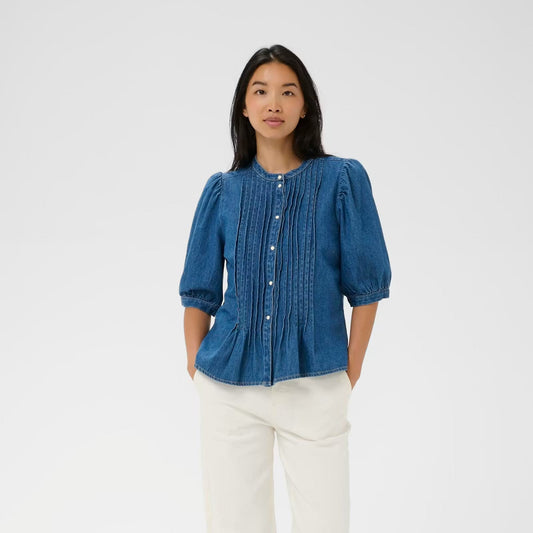 Part Two Alesia Denim Blouse