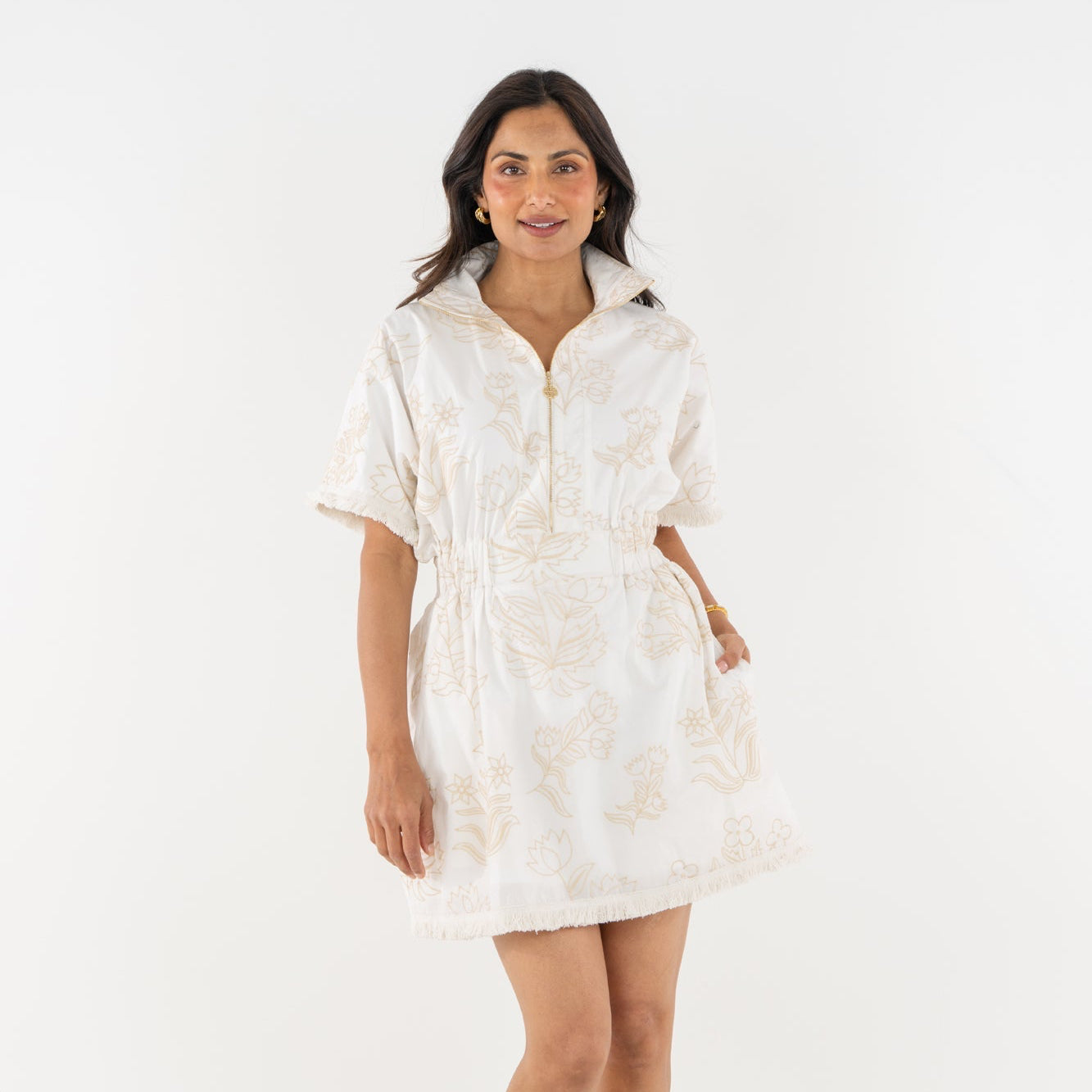Emily McCarthy Pullover Dress in Blanc Petals