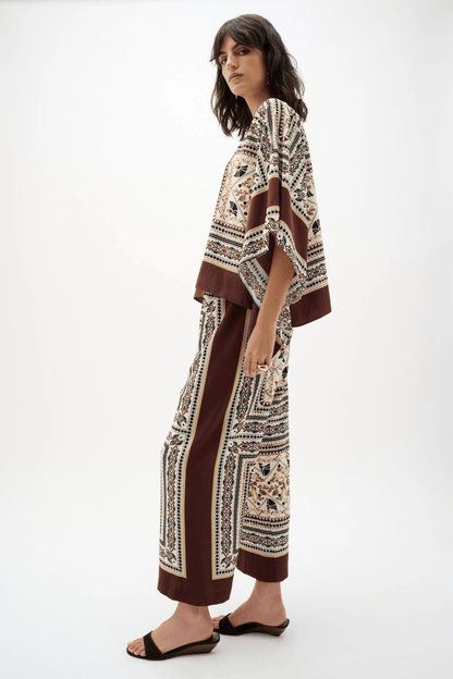 JR Scarf Print Wide-Leg Pull-On Pants 262261