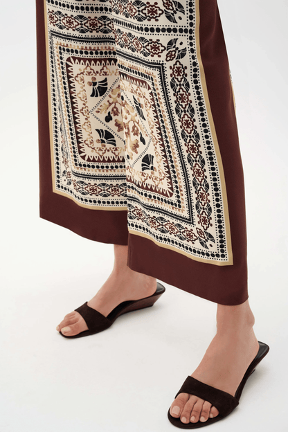 JR Scarf Print Wide-Leg Pull-On Pants 262261