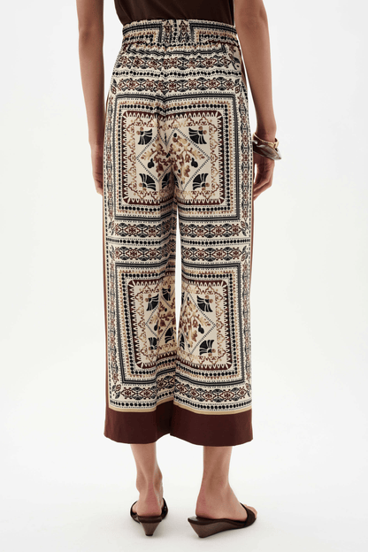 JR Scarf Print Wide-Leg Pull-On Pants 262261