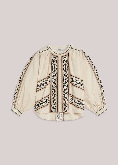 Summum Embroidered Blouse in Crispy Cotton