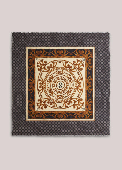 Summum Large Square Scarf in Satin Viscose