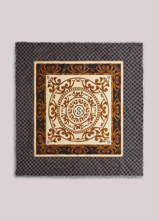 Summum Large Square Scarf in Satin Viscose