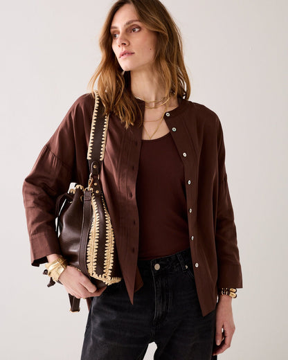 Summum Bucket Bag w/Raffia