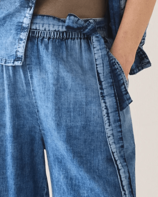 Summum Sateen Indigo Cotton Trousers
