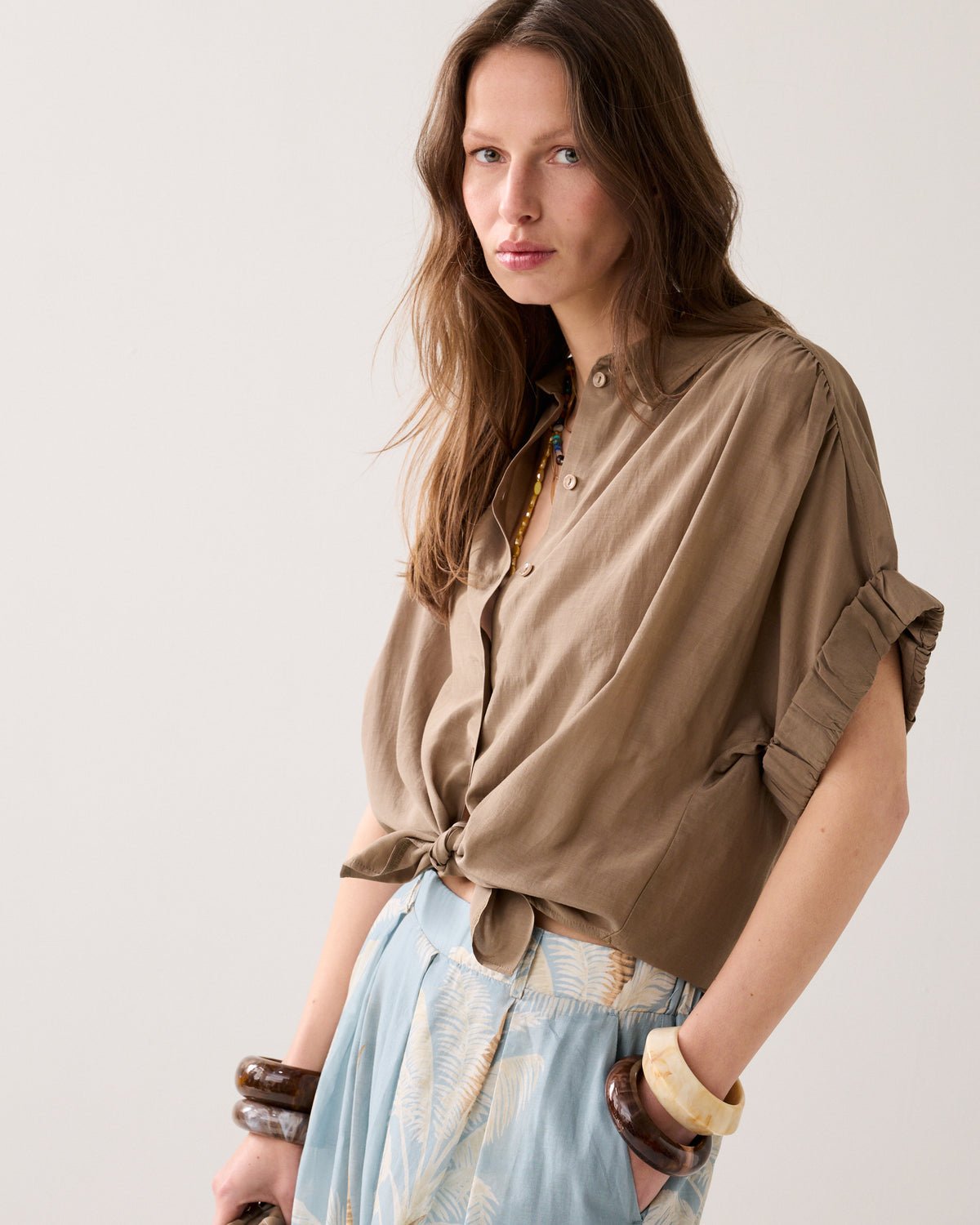Summum Wear-Your-Way Shiny Blouse
