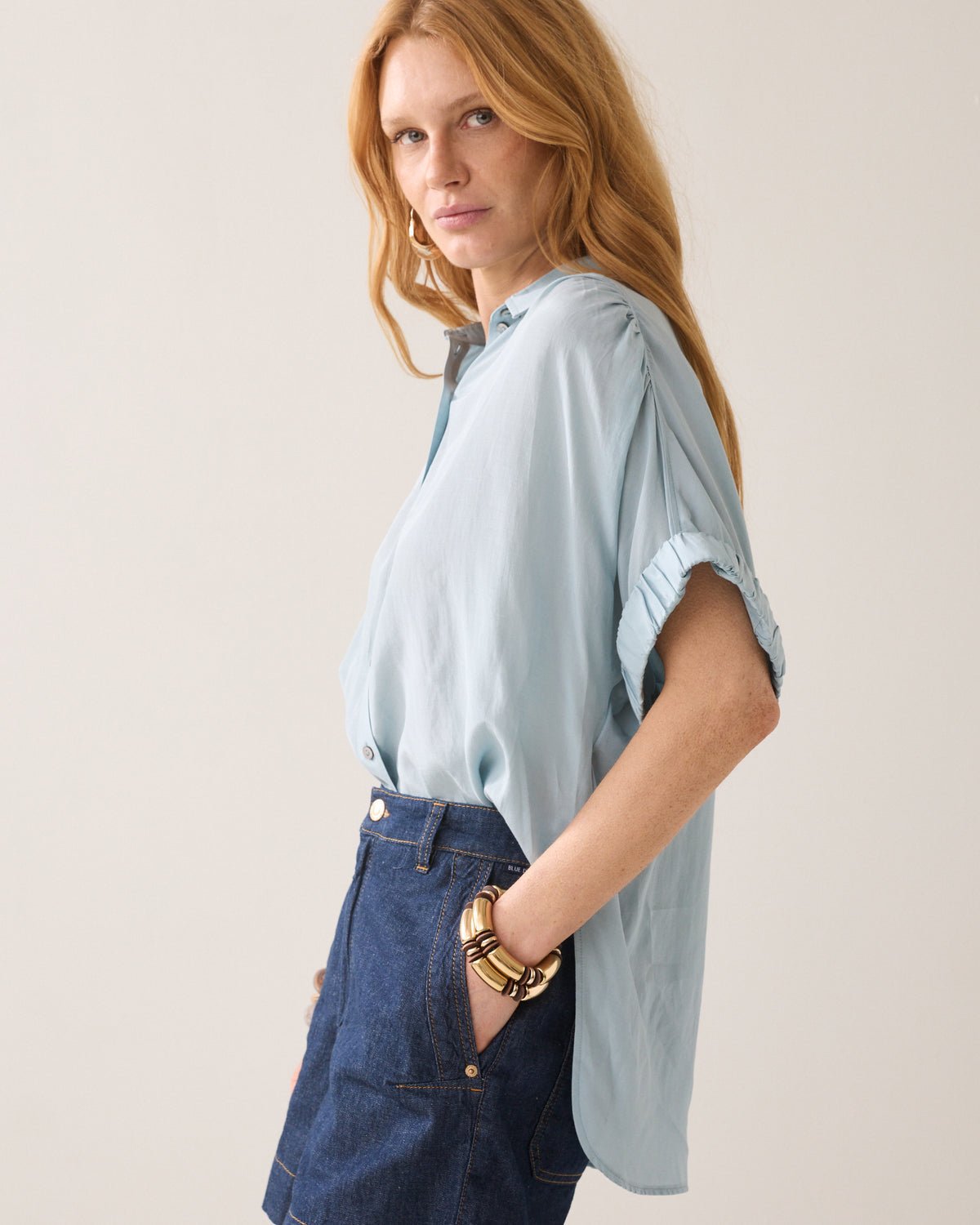Summum Wear-Your-Way Shiny Blouse