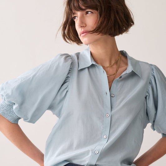 Summum Blouse w/Short Puff Sleeves