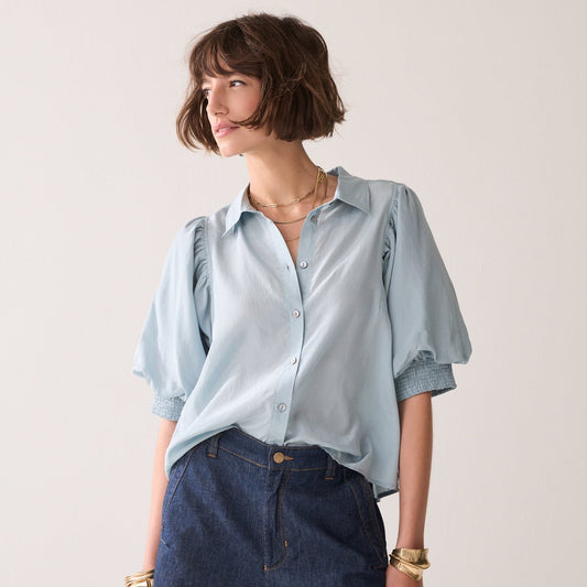 Summum Blouse w/Short Puff Sleeves