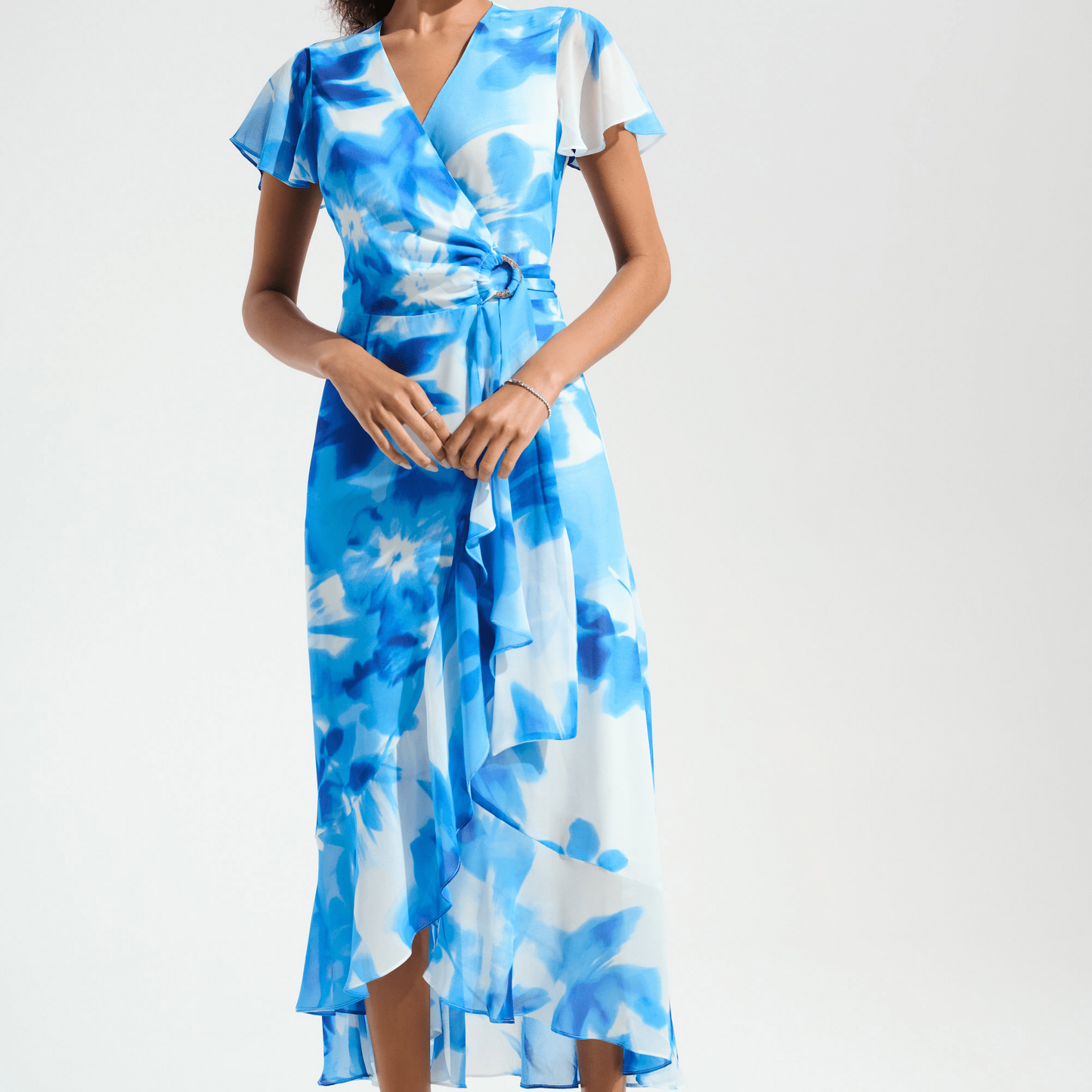 JR Chiffon Print Wrap Dress w/Ruffle Detail 261739